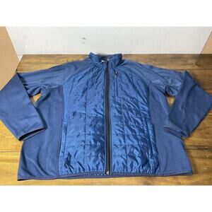 Orvis Jacket Mens 2XL Blue Full Zip Quilted Mixed Media